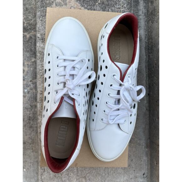 Liebeskind Sneakers Womens Size 9 Leather White Black Holes Lace Up Quiet Luxury - Picture 5 of 15